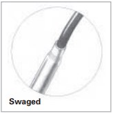 Swaged (eyeless) needle.